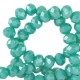 Top Glas Facett Glasschliffperlen 8x6mm rondellen Erin green-pearl shine coating